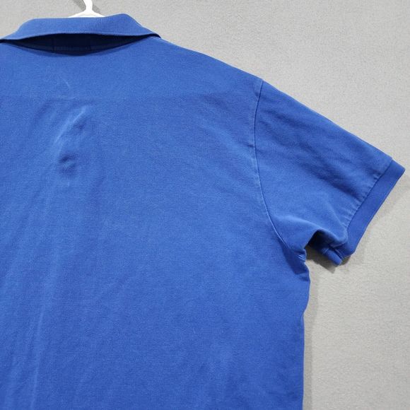 Polo Ralph Lauren Polo Shirt Mens Large Blue Solid 100% Cotton Vintage - Picture 11 of 13